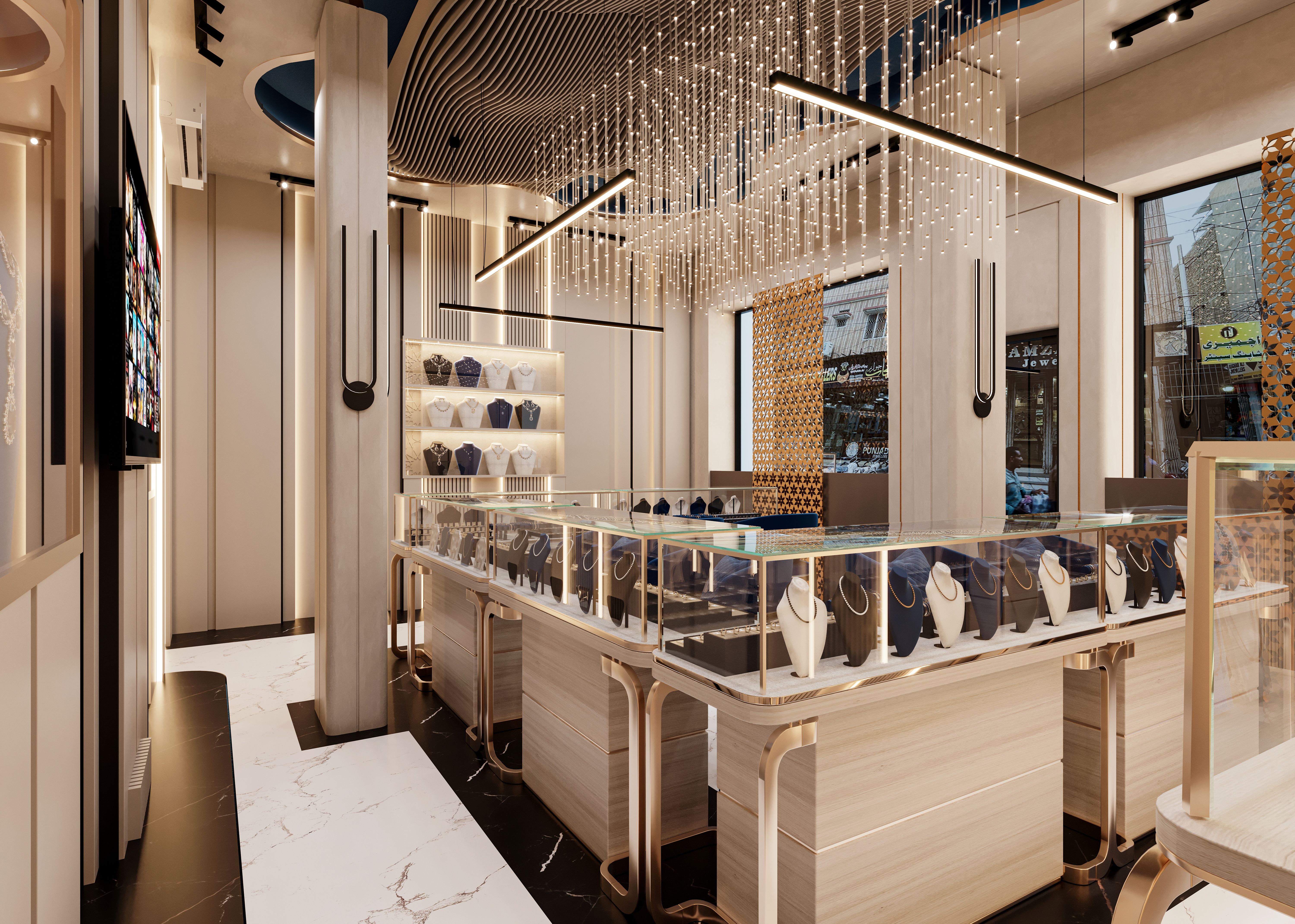Modern retail space design showcasing professional brand environment